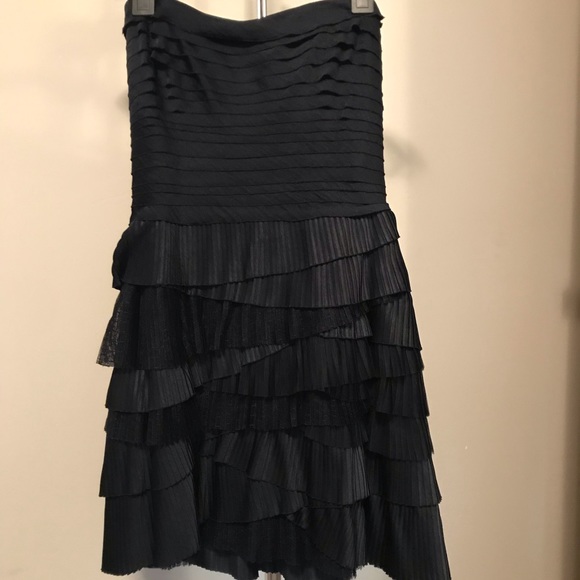 Dark navy blue strapless lace dress - Picture 1 of 3